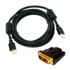 6-Foot Gold-Plated HDMI Cable Male to Male 28AWG with DVI-D single link Male to HDMI Female adapter Combo Pack
