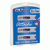PNY Attache 1GB USB 2.0 Flash Drive, 3 Pack