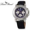 Lucien Piccard 28022-BU Rally Sport Collection VD53 Chronograph Movement Leather Strap Mens Watch