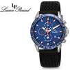 Lucien Piccard 28165BU-RB ChronoTach Collection Professional Chronograph Stainless Steel Rubber Strap Mens Watch