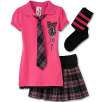 Knit Works Girls 7-16 Plaid Skirt Set