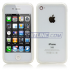 Mobile Phone TPU Cover Border Protection for iPhone 4 , White Transparent Color