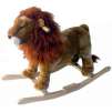 Hardwood and Plush Rocking Lion