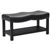 Francesca Small Black Leather Bench