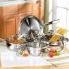 10-Pc. Stainless Steel Cookware Set includes BONUS