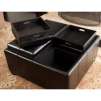 Mason Leather Espresso Tray Top Storage Ottoman