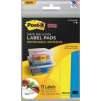 Post-it Super Sticky Removable Label Pads, 25 Sheets Per Pad, Pack Of 3 Pads
