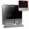 Philips DC190B Portable Alarm Clock Radio Speaker System w/Dock Connector for iPod & iPhone (Silver)