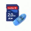 Sandisk 2GB SD Card, 60X w/ Free Card Reader