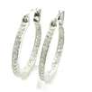 Genuine Diamond Hoop Earrings in Solid 925 Sterling Silver
