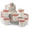 Stoneware Diner 40-piece dinnerware set (Red)