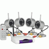 2.4GHz Wireless Surveillance Camera Kit w/4-Channel Wireless Receiver & 4 Wireless Infrared Color Cameras w/Microphone