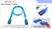 18" SATA 3G/II Serial ATA UV Blue Cable with Latch
