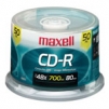 Maxell CD-R Media Spindle, 700MB/80 Minutes, Pack Of 50View all CD-R Recordable