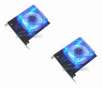 Powmax Blue LED PCI Expansion Slot 80mm Case Fan Card - 2 Pack