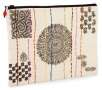 Natural Canvas Embroidered Block Print Accessory Pouch (7x10)