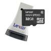 Lexar LSDMI32GBSBNAR Micro SDHC 32GB High Speed Memory Card + Card Reader