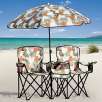 Brylane Home Umbrella Table/Cooler Plus Seating for Two In A Portable Tote