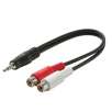 Steren Audio Y-Adapter Cable 2RCA JACKS-I 3.5MM RCA Female, Mini-phone Male - 6" - Black