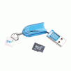 PQI 1GB micro SD Card with S721 Card Reader, Blue