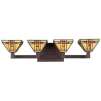 Bronze Finish Tiffany Style Leaded Glass Bathroom Fixture