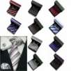 Handmade Jacquard Woven Silk Necktie Cufflinks and Handkerchief: 4 Sets