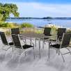 Miami 7-Piece Outdoor Patio Set Table/6 Dining Chairs