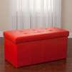 Synder Red Faux Leather Bench