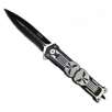 Protek 4.5" PRO6203-BK Metal Handle Punisher Knife w/ Belt Clip - Black Color