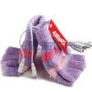 USB Heated Warmer Gloves, Purple with Pink / Magenta Stripes