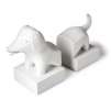 Jonathan Adler Dachshund White Resin Bookends- 2 Pieces
