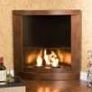 Copper Finish Gel Fuel Corner Fireplace