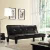 Bento Brown Faux Leather Futon Sofa Bed