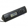 Indoor / Outdoor Digital Thermometer with Clock, DS-1, Black