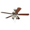 Brushed Pewter Reversible Ash / Mahogony Blades 52 Inch Ceiling Fan with Light Kit