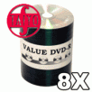 Taiyo Yuden Silver Thermal Lacquer 8X 4.7GB DVD-R Media (Value Line) 100 Pack in Tape Wrap