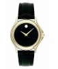 Movado Classic Mens Black Leather Strap Watch