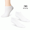 Womens No Show Socks - White: 30 Pair