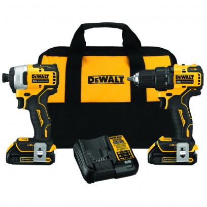 DeWalt 20V MAX ATOMIC 20 V Cordless Brushless 2 Tool Compact Drill and Impact Driver Kit