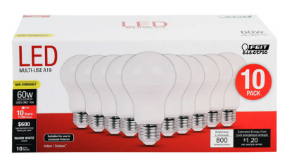 Feit Electric A19 E26 60W LED Bulb 10-Pack