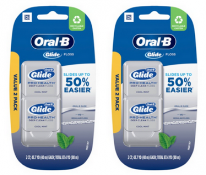 Oral-B Glide Pro-Health Deep Clean Floss, Cool Mint, 2 Pack, 80 Meter:  2 for $10.14