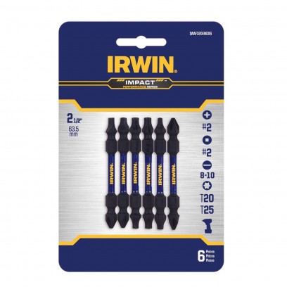 Irwin Impact Performance Series 2-1/2 in. L Impact Double-Ended Screwdriver Bit Set Steel 6 pk