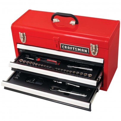 104-Pc Craftsman 1/4" and 3/8". Drive SAE 6 and 12 Point Mechanic