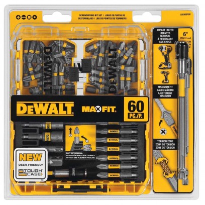 60-Piece DeWALT Maxfit Screwdriver Steel Bit Set (DWAMF60)