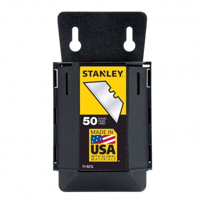 50-Piece Stanley Steel Heavy Duty Blade Dispenser with Blades