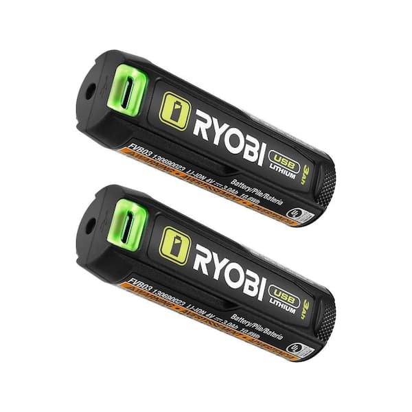 2-Pack RYOBI USB Lithium 3.0 Ah Lithium-ion Rechargeable Battery  + Free Gift 2ah Battery